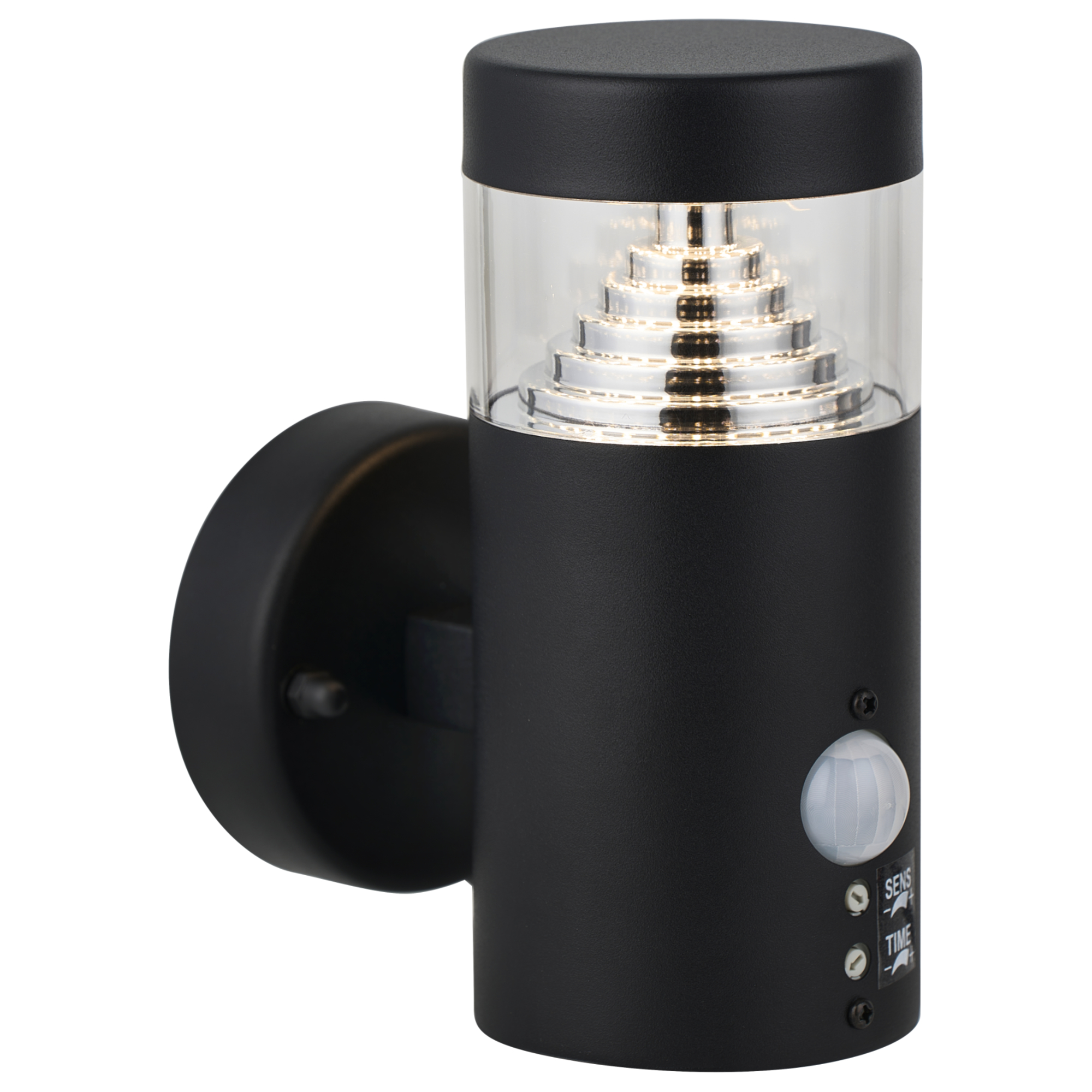 First Choice Lighting Pyramid Black LED Outdoor Motion Sensor Wall Light
