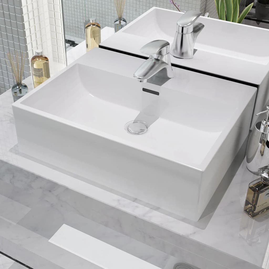 Image of Vidaxl Sink Washbasin Washplace Washstands Wash Table Wash Tables Countertop Sink Hand Sink Ceramic Sink