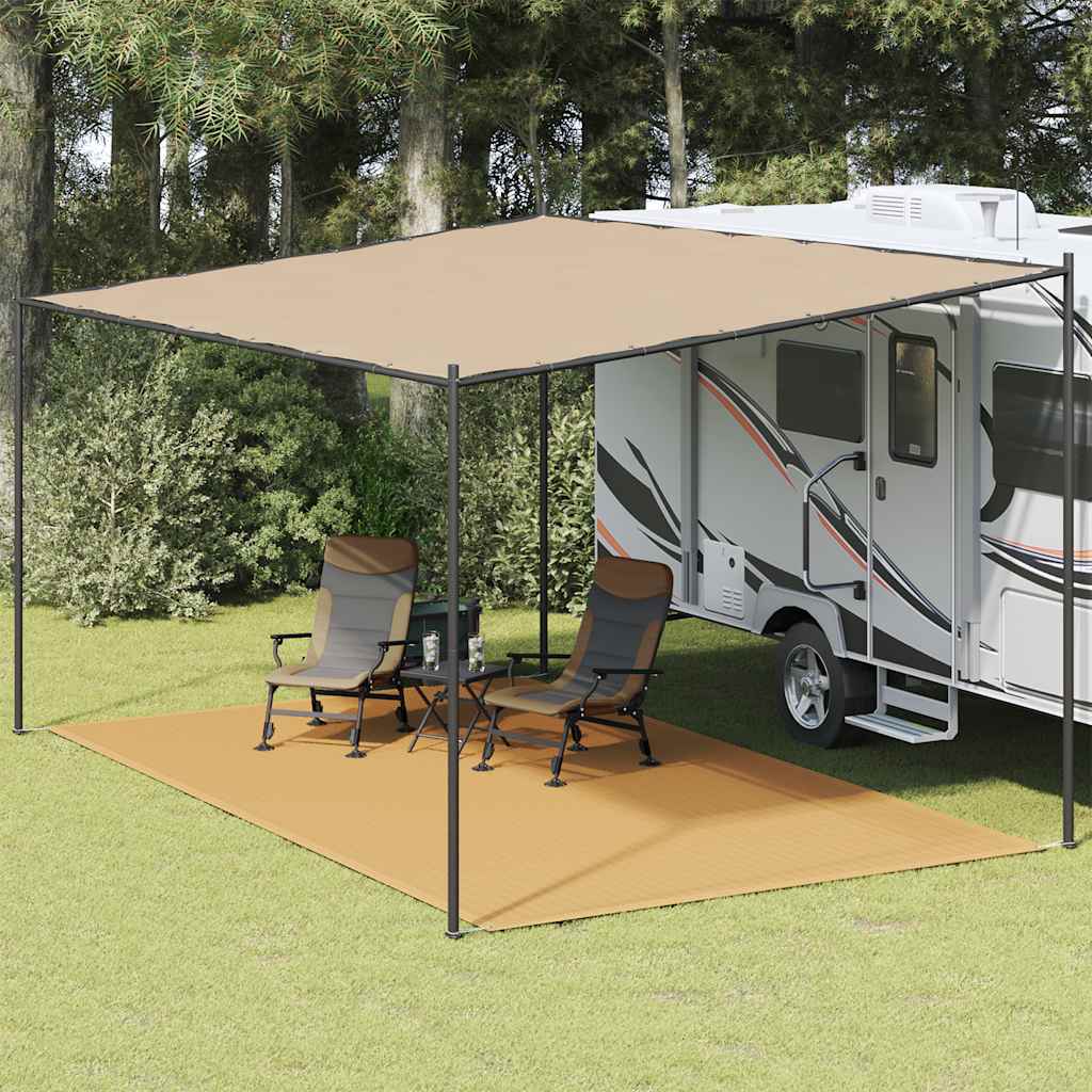 Vidaxl Tent Carpet, Camping Carpet With Eyelets, Rug For Tent, Terrace, Awning, Awning Footprint, Tent Mat, Awning Carpet, Sand Color Hdpe