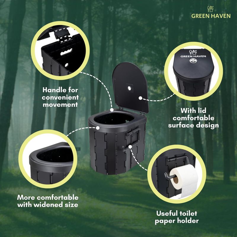 Portable Camping Toilet with Removable Inner Bucket