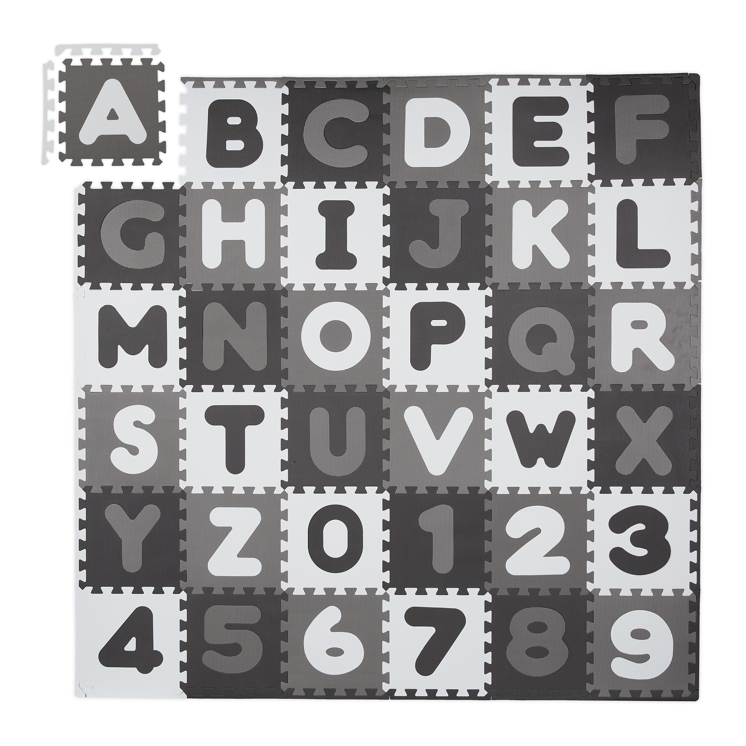 60-piece Puzzle Mat "abc" In White/gray