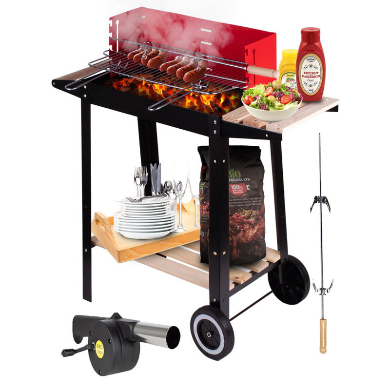 Image of Charcoal Chrome Plated Roasting Rack Portable Adjustable 2 Shelves Redbend Gm2000s + Blower