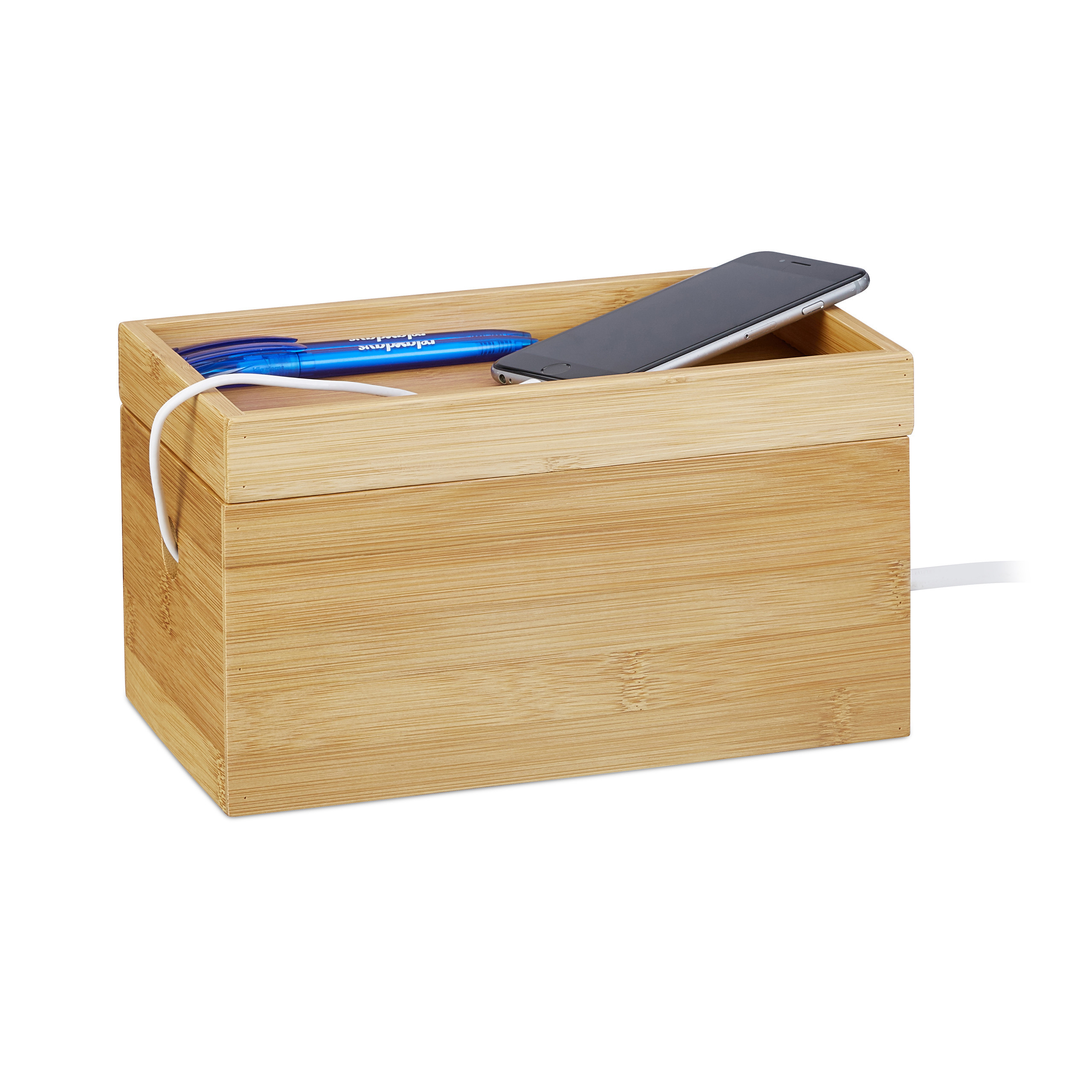 Cable Box In Natural - (w)25.5 X (h)14 X (d)