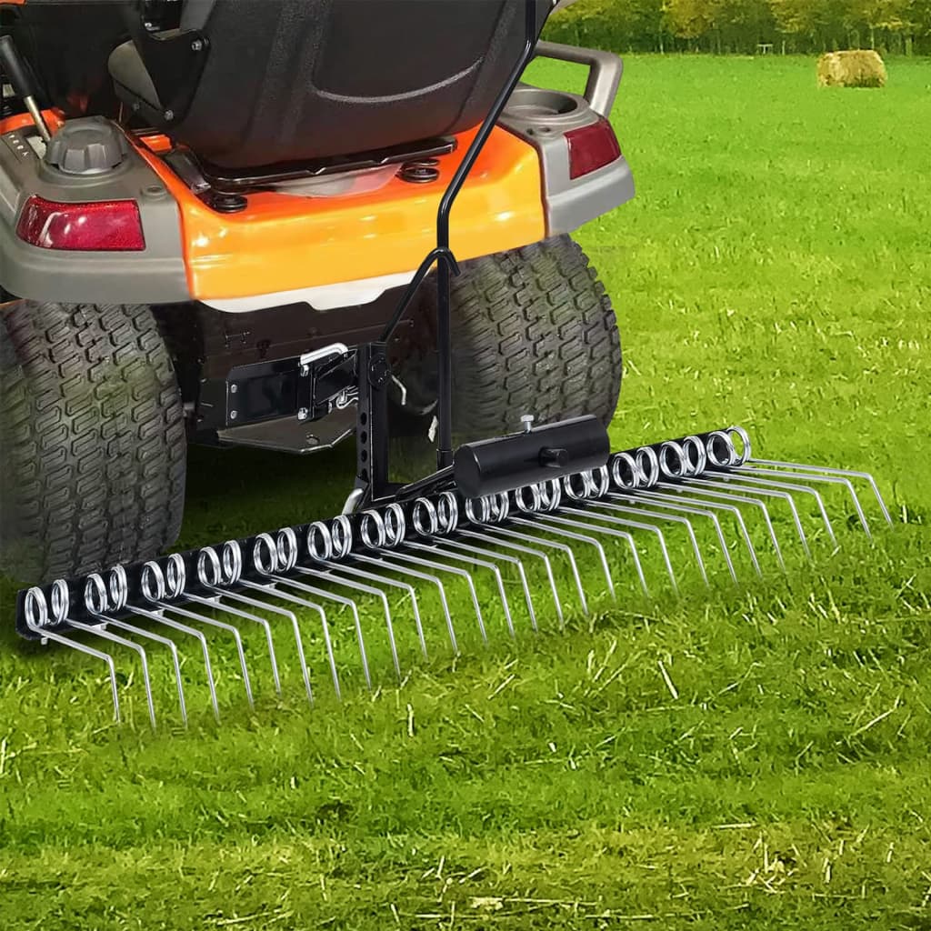 Image of Vidaxl Vertical Lawn Aerator, Lawn Scarifier For Ride-on Mowers And Lawn Tractors, De-thatched Lawn Rake With 109cm Working Width, Lawn Harrow And Lawn Aerator