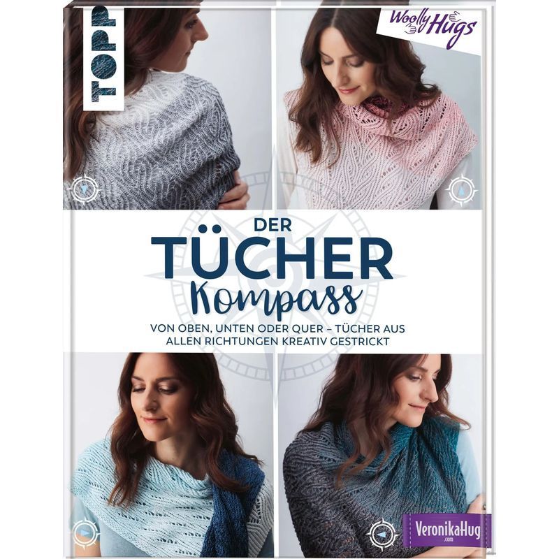 Image of The Shawl Compass (knitting Shawls) - Book - From Above, Below Or Across Shawls Knitted Creatively From All Directions - Veronika Hug - 96 Pages - German - 2022 - Frechverlag Gmbh - Ean 9783772468902