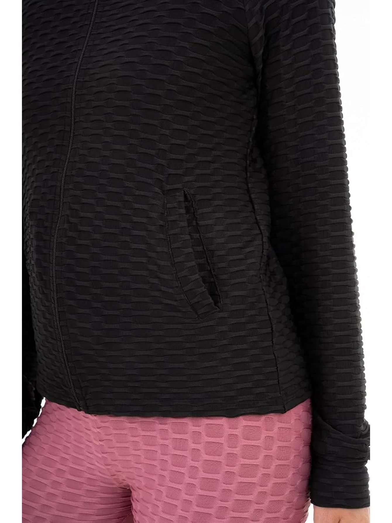 M17 Women's Solid Honeycomb Full-Zip Sports Jacket, Stretchy Activewear