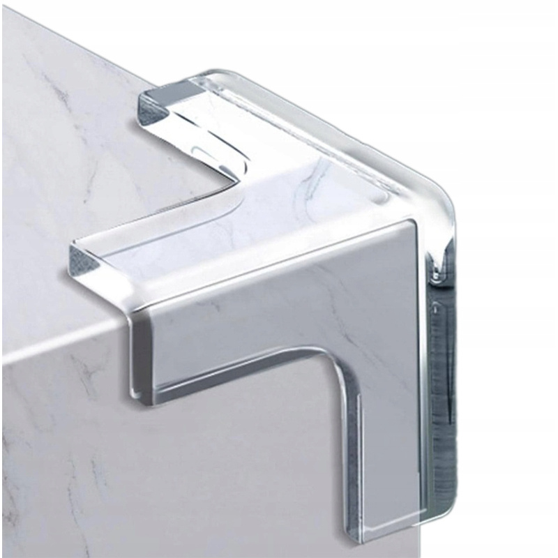 8 komada T-oblika Ojačanih Silikonskih Zaštitnika za Kutove Namještaja - Prozirni, Jednostavna Instalacija, Sigurnost Djece