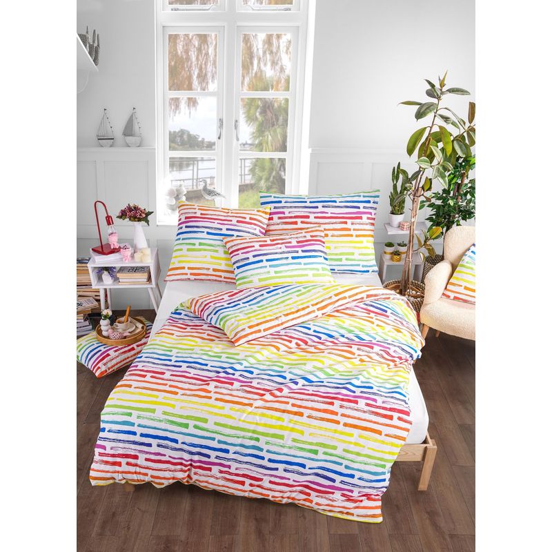 Image of Renforce Bedding Set 2-piece Elena 135x200 Cm + 80x80 Cm Cotton