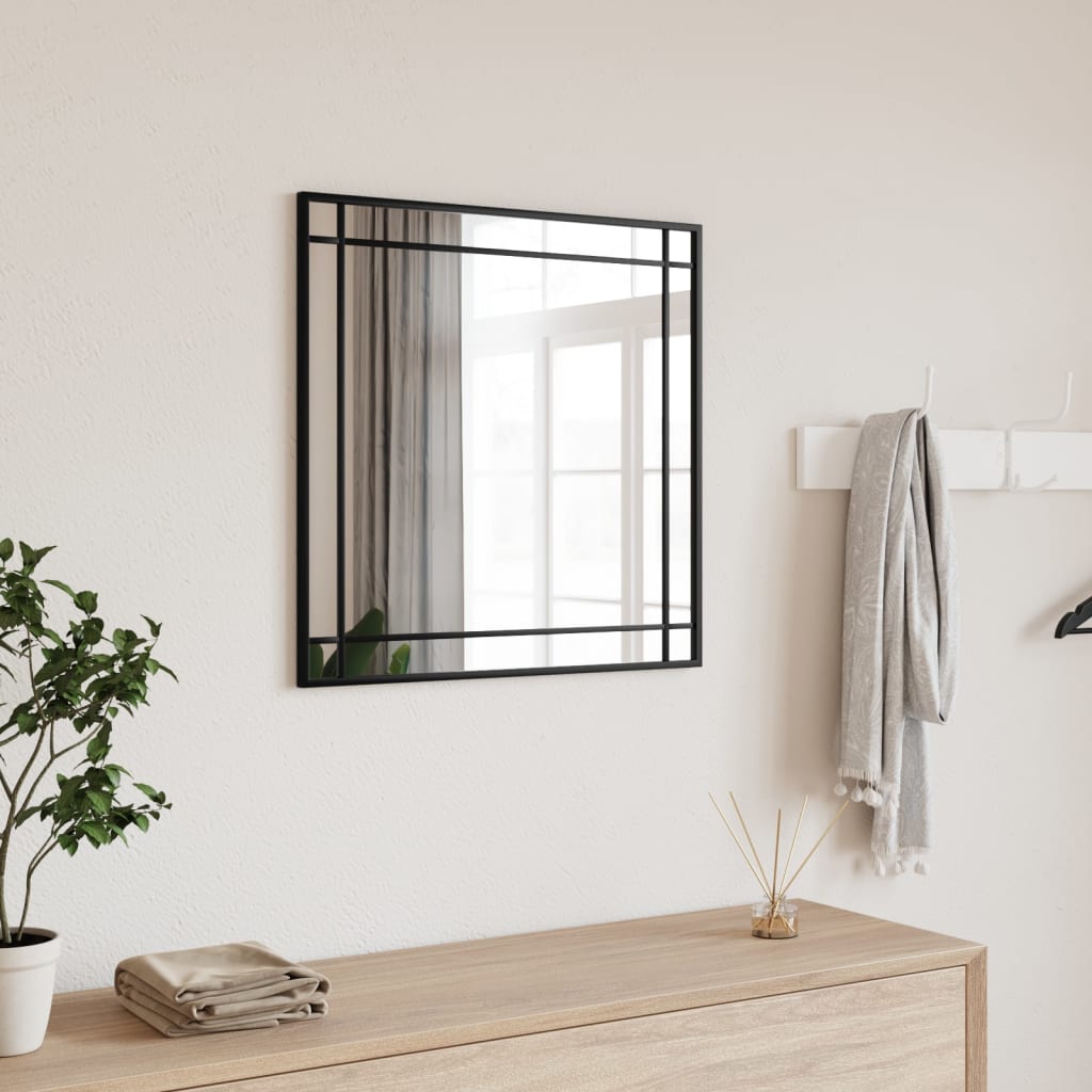 Image of Vidaxl Wall Bathroom Mirror Window Mirror Hanging Mirror Black Iron