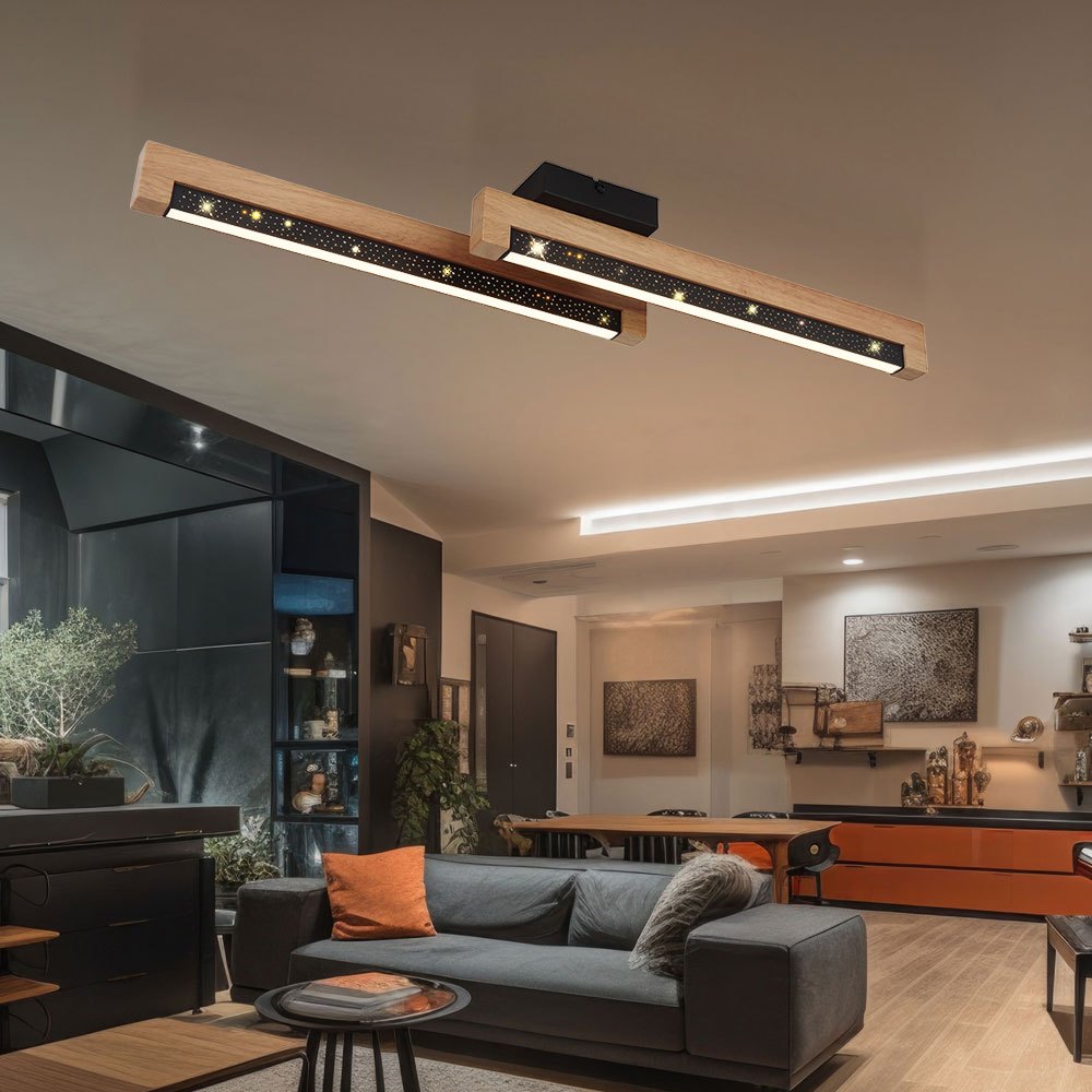 Image of Ceiling Light Ceiling Lamp Wooden Lamp Dining Room Light Living Room Lamp Bedroom Light, Metal Wood Aluminum Plastic , , 1x Led 12w 300lm 3000k Warm White, L 70 Cm Model 67849d