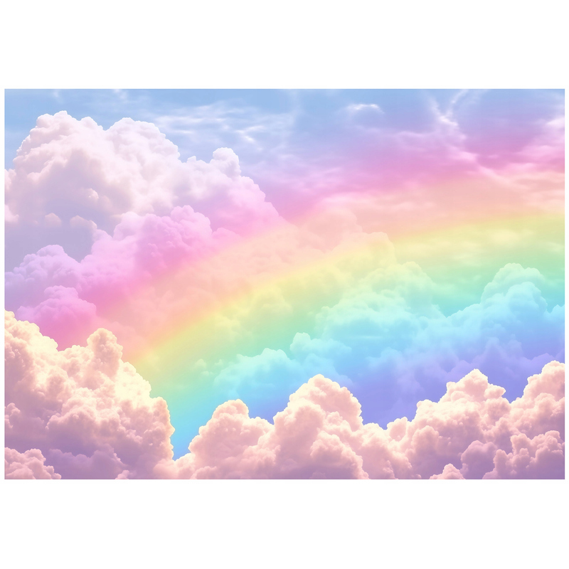 Wallpaper For A Girl Clouds Rainbow Non-woven For Kids Wall Decoration Decoration 15529vx