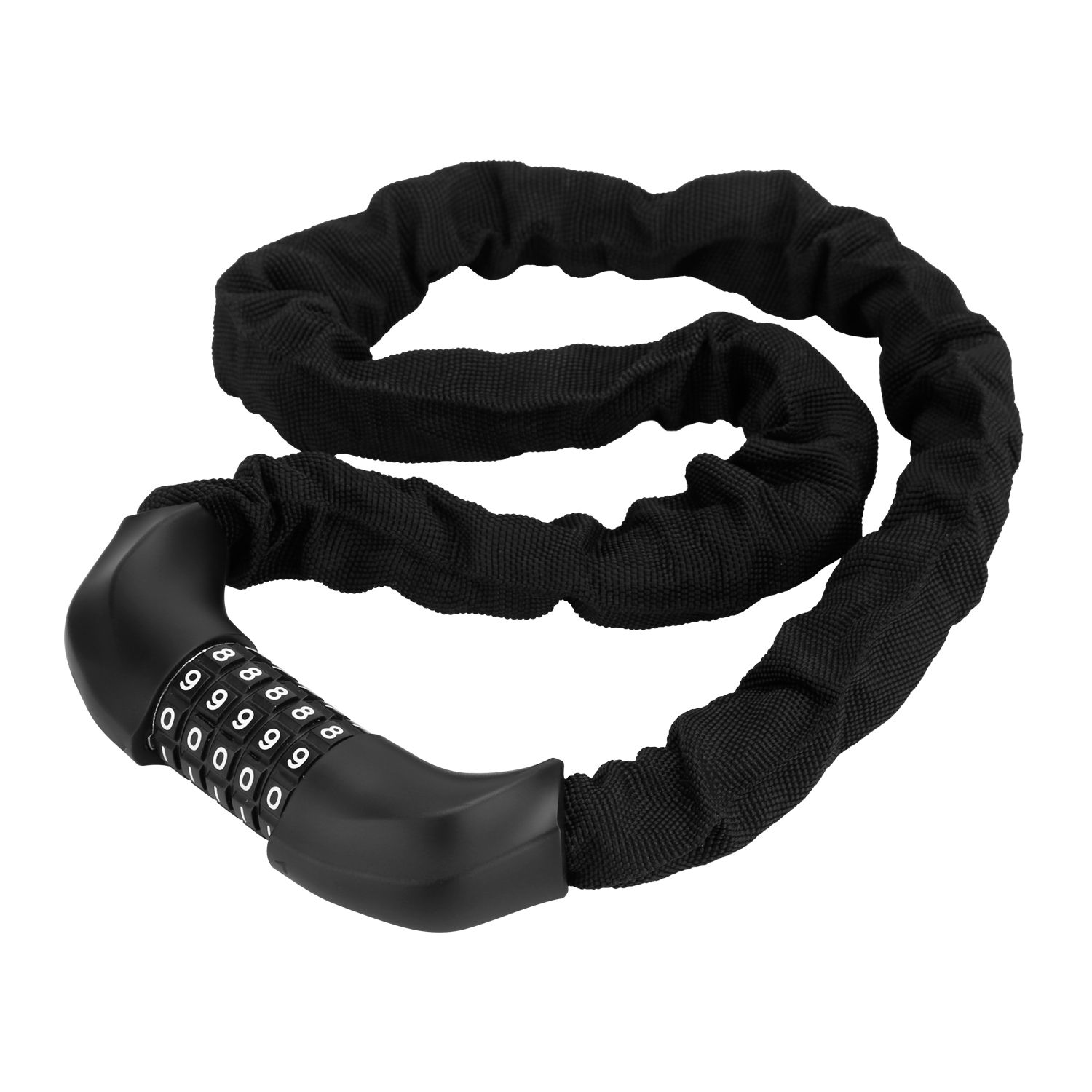 Image of 1m Black Durable Flexible Chain Lock With 5-digit Combination For Secure Bike Locking
