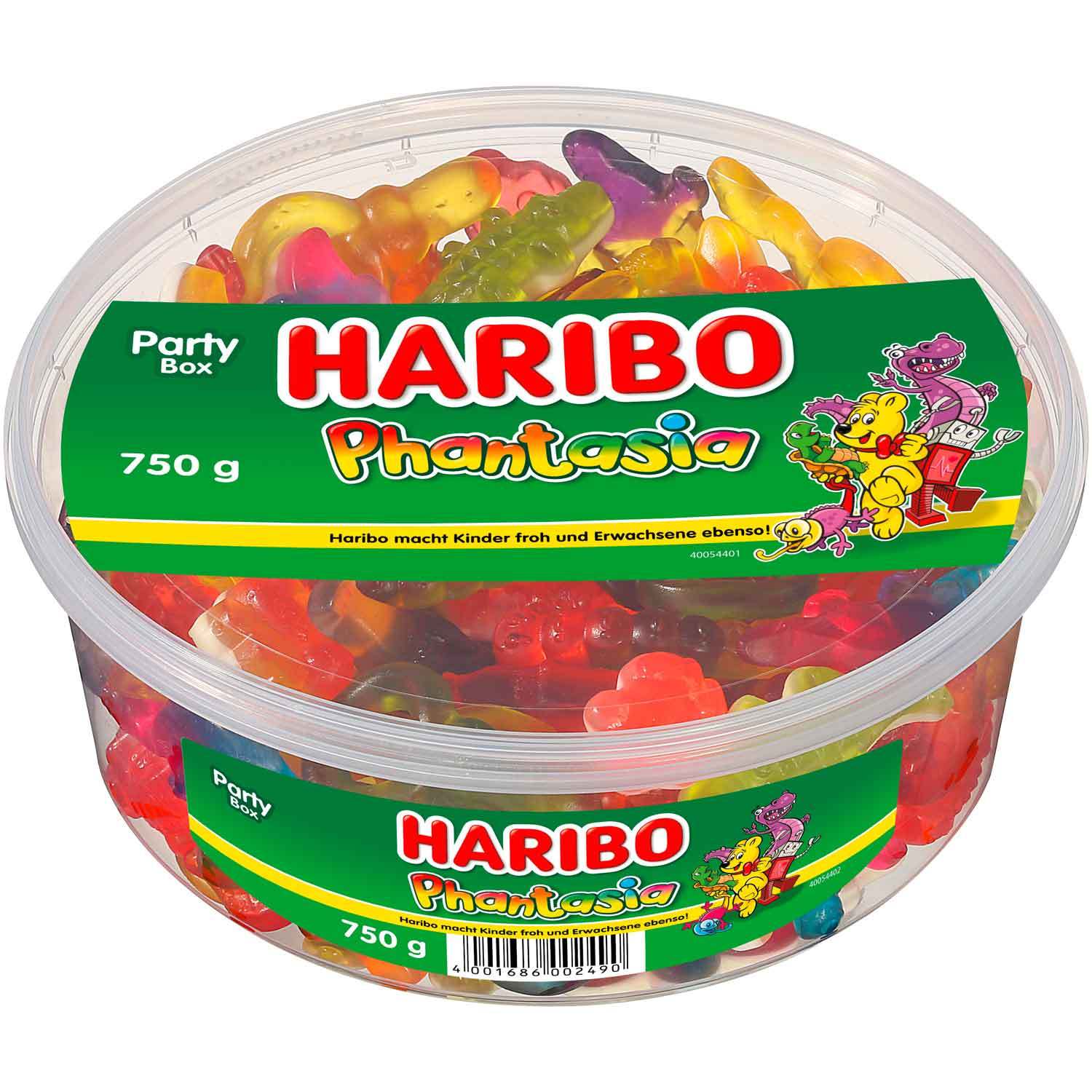 Haribo Phantasia Round Tin 750 G Fruit Gum Variety With Dinosaurs And More Party And Stock