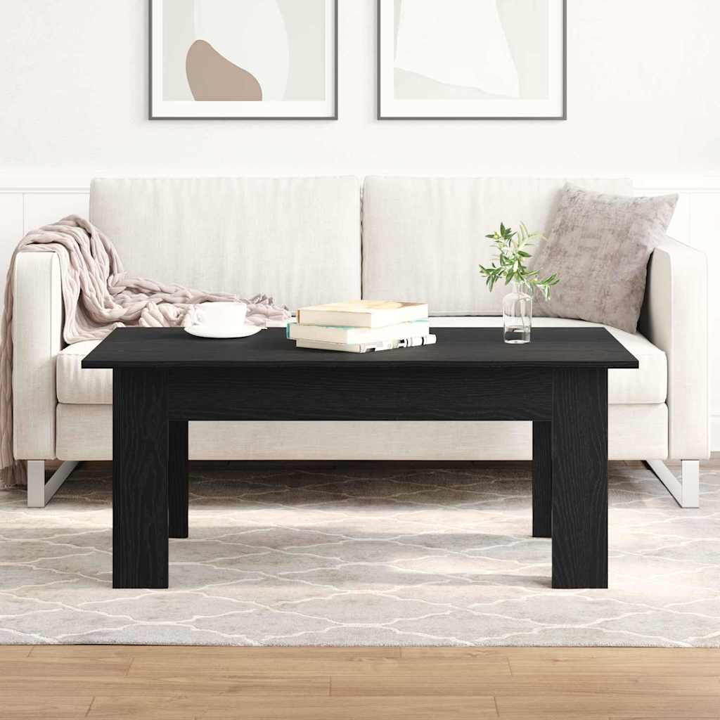 Non Communiqué Noire Table Basse En Bois D Ingénierie 100X60x42 Cm - Image 2
