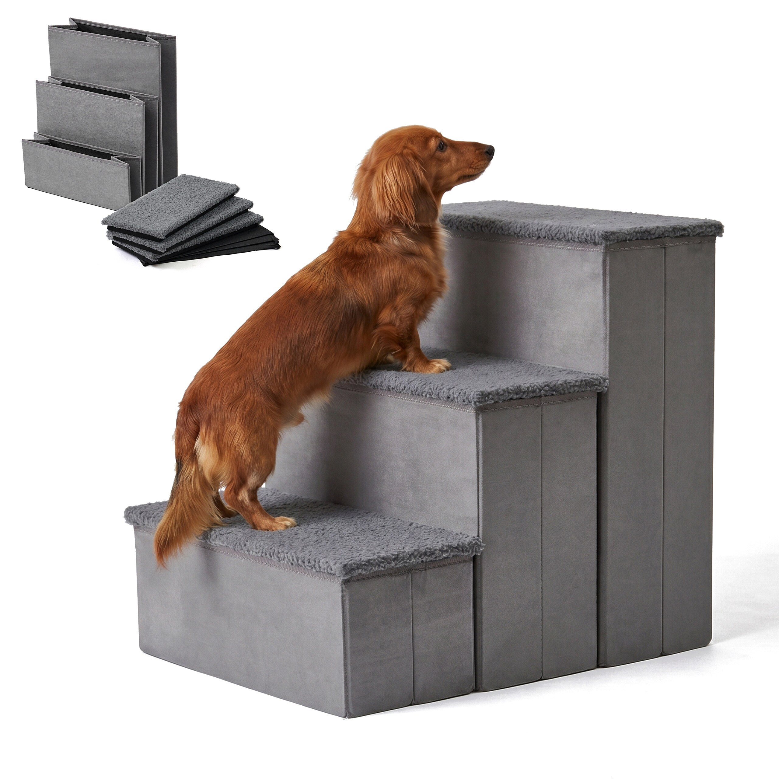Dog Stairs In Gray - (w)40 X (h)48 X (d)54 Cm