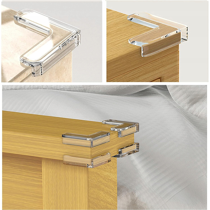 8x Prozirni PVC Štitnici za Kutove Namještaja za Stolove, Ormariće i Police - Zaštitni Odbojnici za Djecu s Dvostranom Ljepljivom Trakom