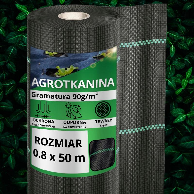 Agricultural Weed Barrier Fabric 90g Black 0.8x50m Uv 3%