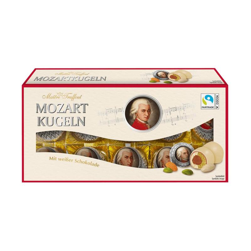 Image of Maitre Truffout Mozart Truffles With White Chocolate 200g