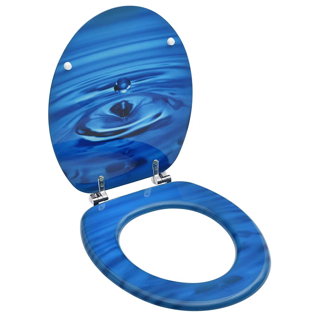 Image of Toilet Seat With Lid For All Standard Toilet Bowls, Toilet Lid, Toilet Seat, Toilet Cover, Toilet Rim, Bathroom, Mdf, Blue, Design
