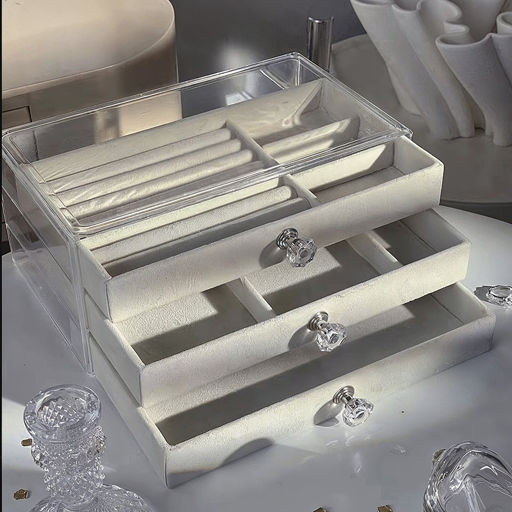 TEMU 3 Tier Jewelry Organiser, Large Jewelry Box, Portable Accessory Storage For Earring, Necklaces, Watches, Bracelets, Jewellery Box Jewellery