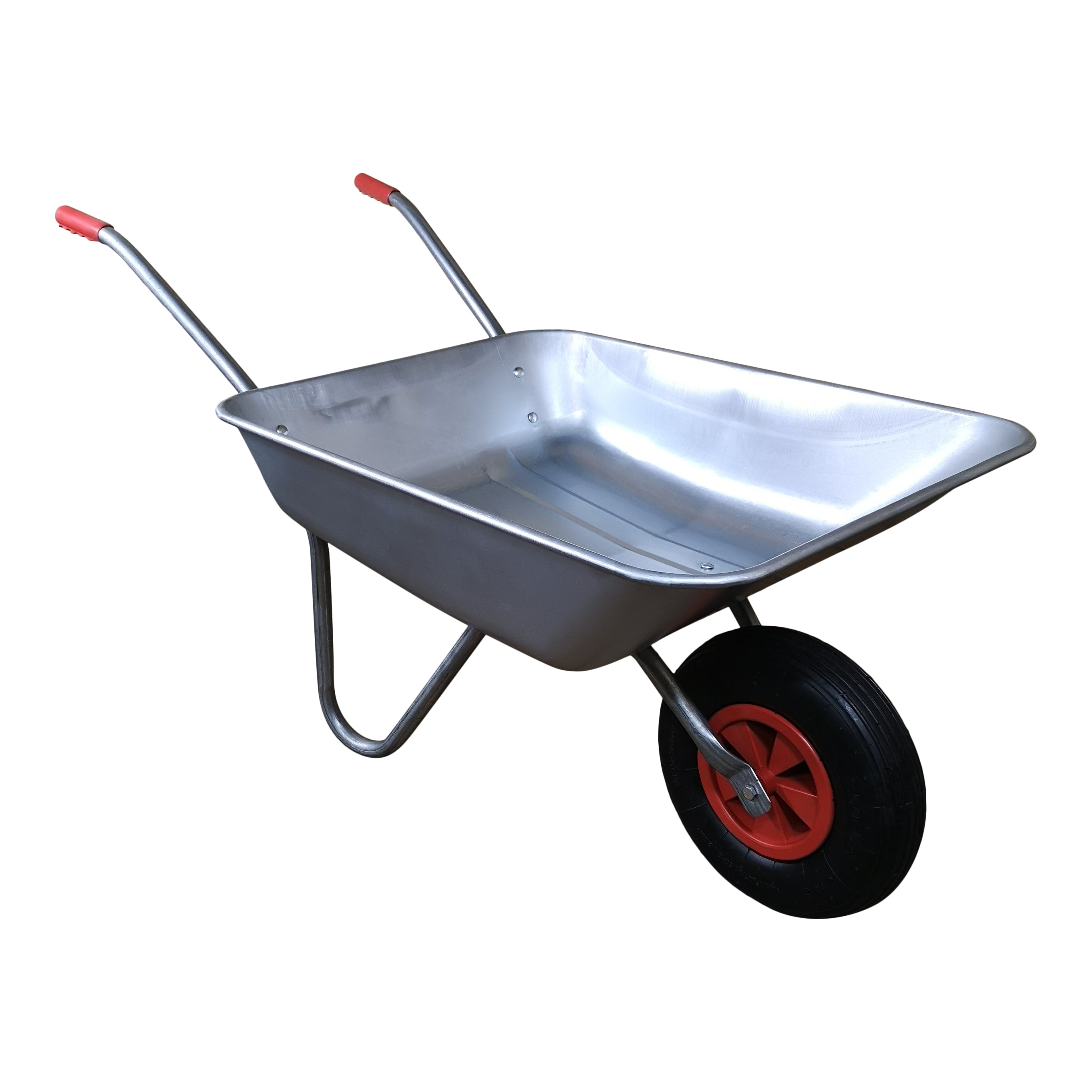 TEMU 65 Litre 60kg Capacity Galvanised Metal Garden Wheelbarrow With Pneumatic Tyre
