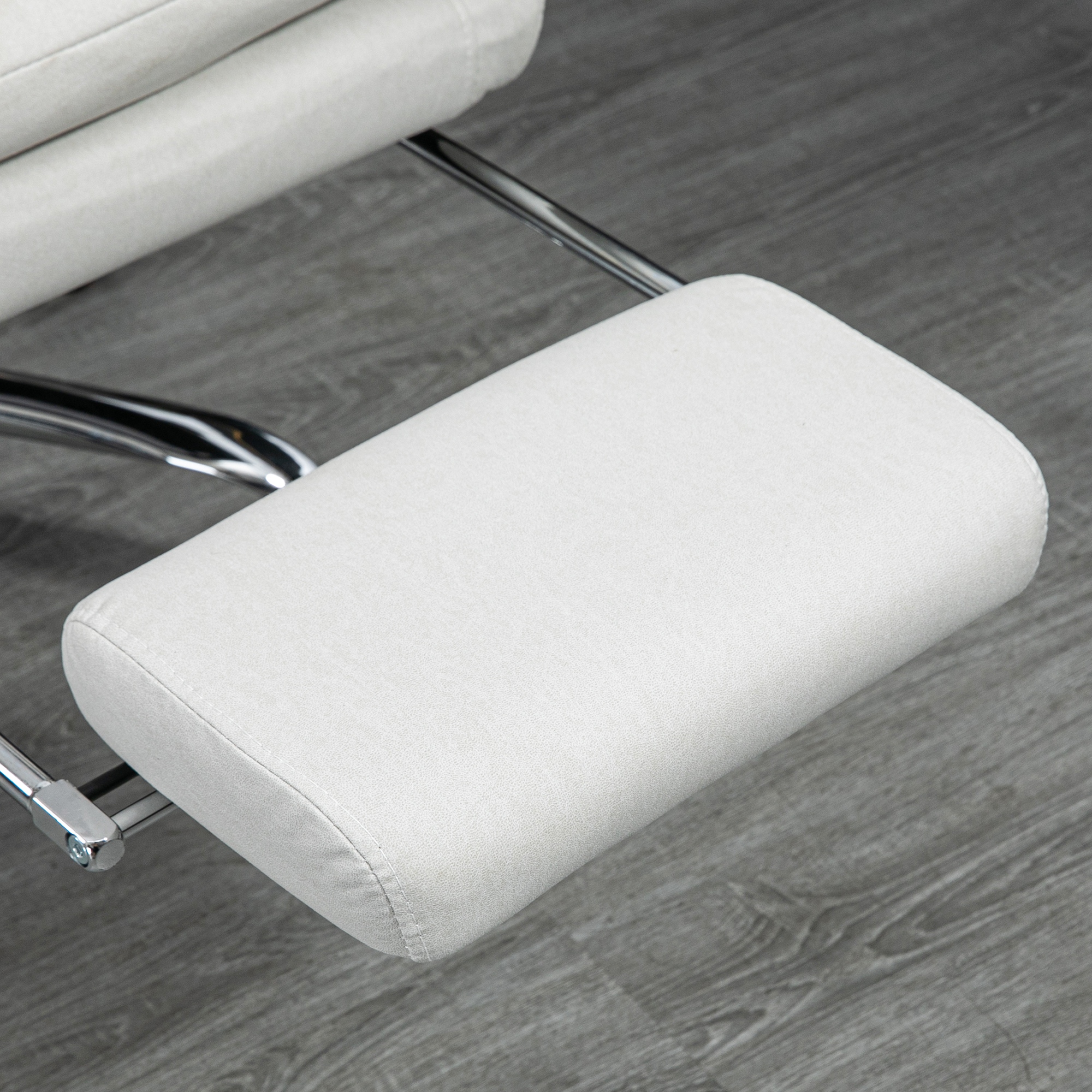 Vinsetto Bureaustoel met Massagefunctie, 135° Kantelbare Rugleuning, Hoogte Verstelbaar, Draagvermogen 120 kg Kunstleder 65x72x109-117cm Crèmewit