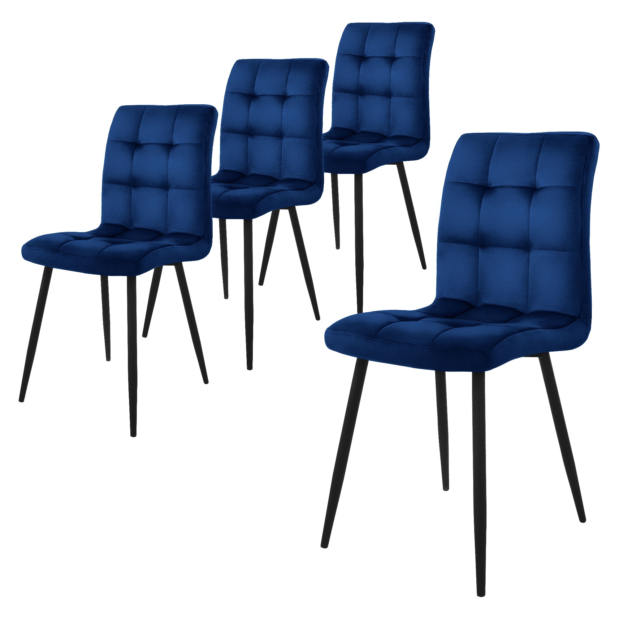 Image of Ml-design Dining Chairs, Velvet-upholstered Kitchen Chairs, Living Room Chairs With Backrest, Padded Chairs With Metal Legs, For Dining Table, Dining Room Chairs Kitchen Chairs