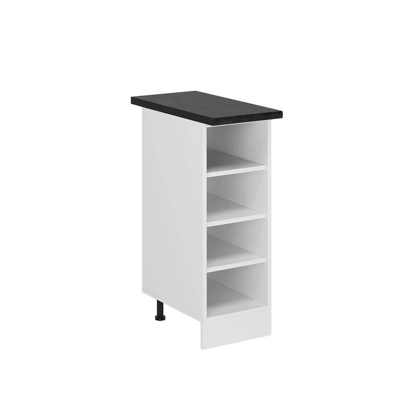 Image of White Kitchen Shelf, 30 Cm, Ap Anthracite, Open Base Cabinet For Kitchen, Kitchen Furniture, Particle Board, 16 Mm