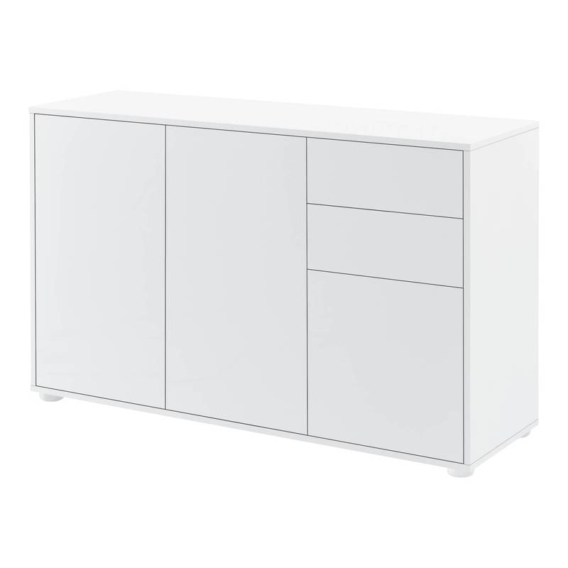 Image of Sideboard Dresser 74 X 117 X 36 Cm With 2 Drawers And 3 Cabinet Doors, Particleboard In Colors