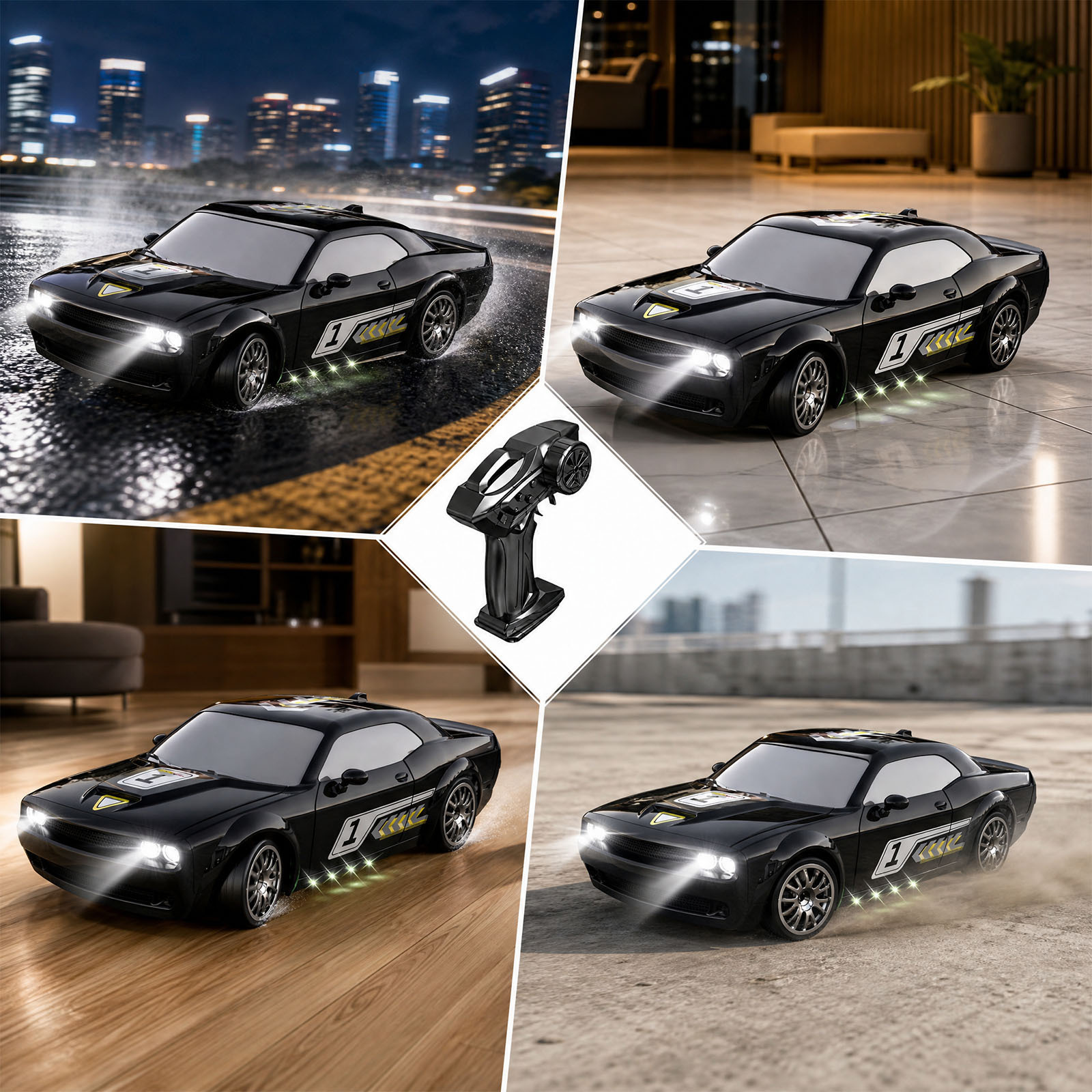 1:20 Scale RC Drift Car with Rechargeable Batteries & LED Lights