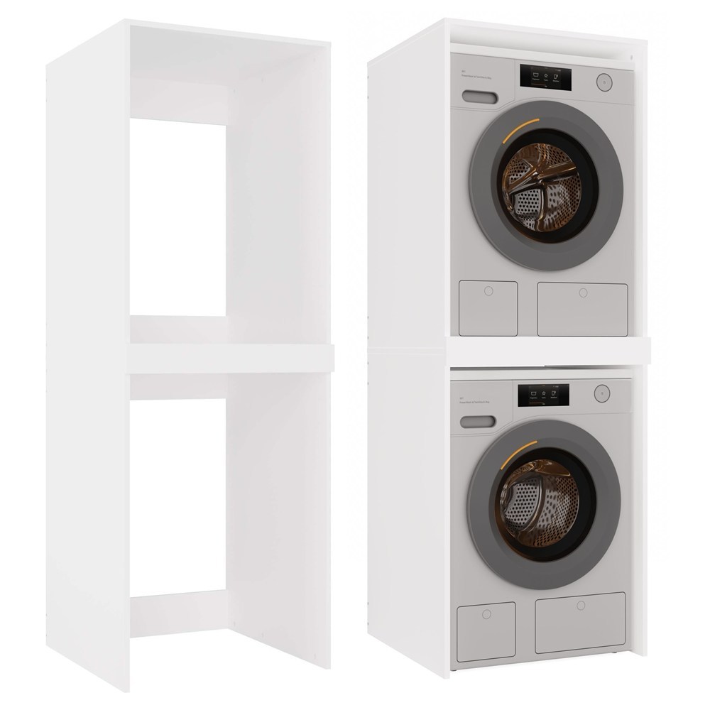 TEMU COMO - Meuble de rangement pour machine à laver et sèche - linge - 64×64×180 cm - artisan