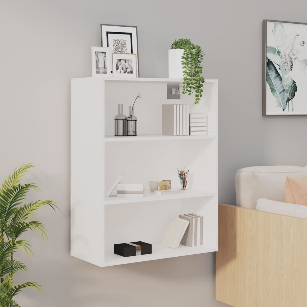 Image of Vidaxl Hanging Cabinet, Wall Cabinet For Bedroom Living Room, Floating Cabinet With Of Storage Space, Bookshelf Office Cabinet, White