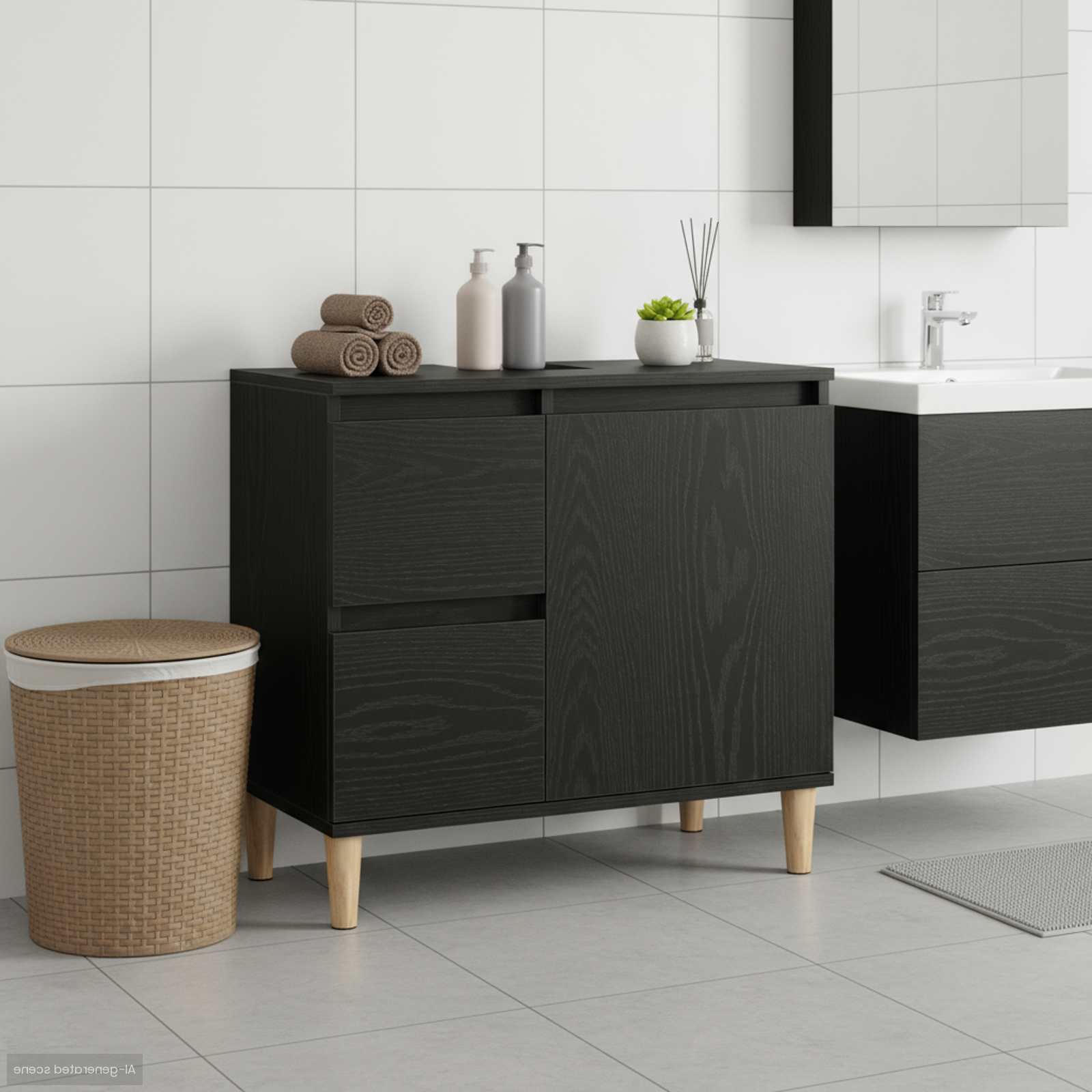 Bathroom Cabinet Optics 65 X 33 X 60 Cm, Elegant Bathroom Cabinet, Rectangular Mirror, Modern Wall Organizer, Practical Makeup Table For Minimalist Style