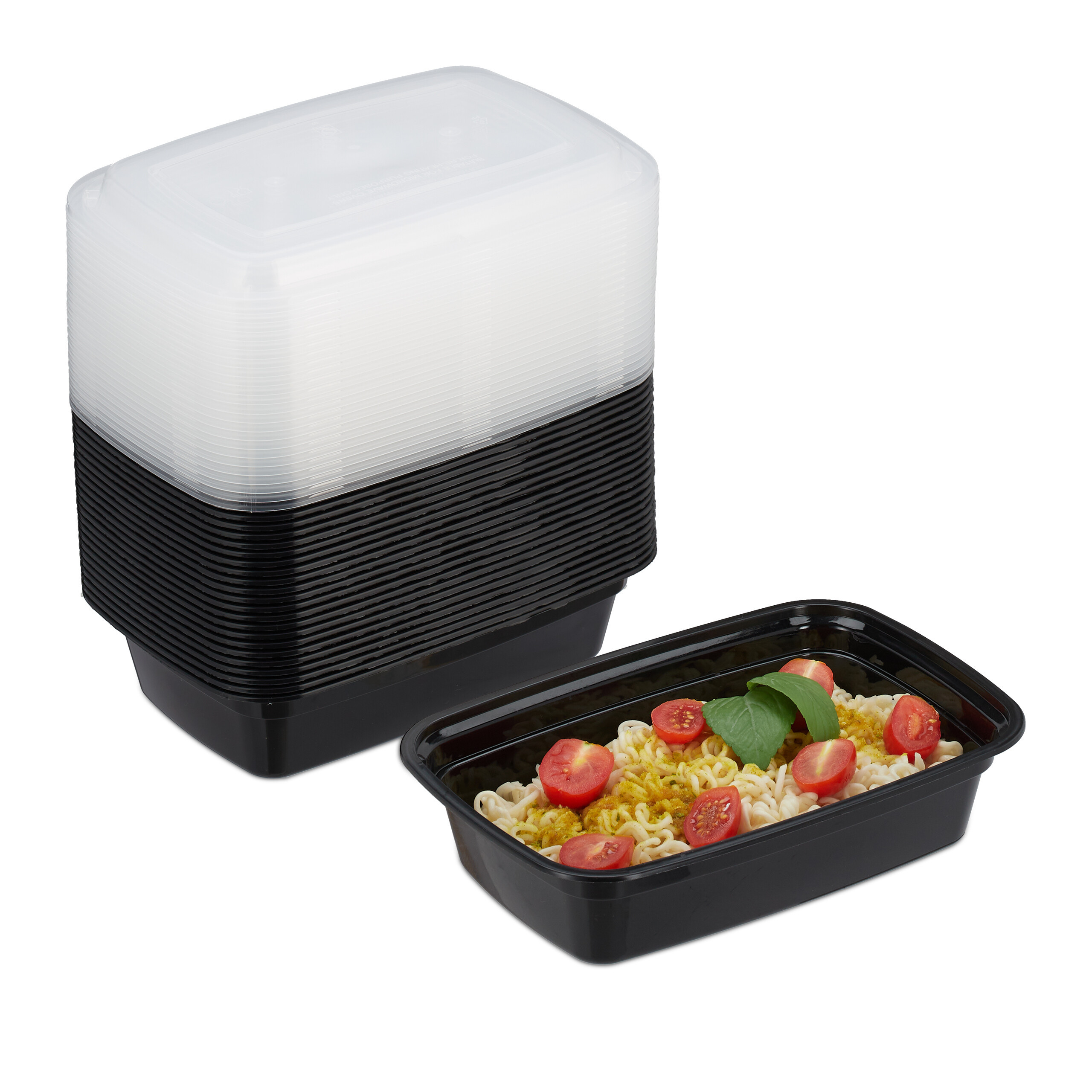 E-shop 24 x Meal Prep Box in Schwarz/Transparent
