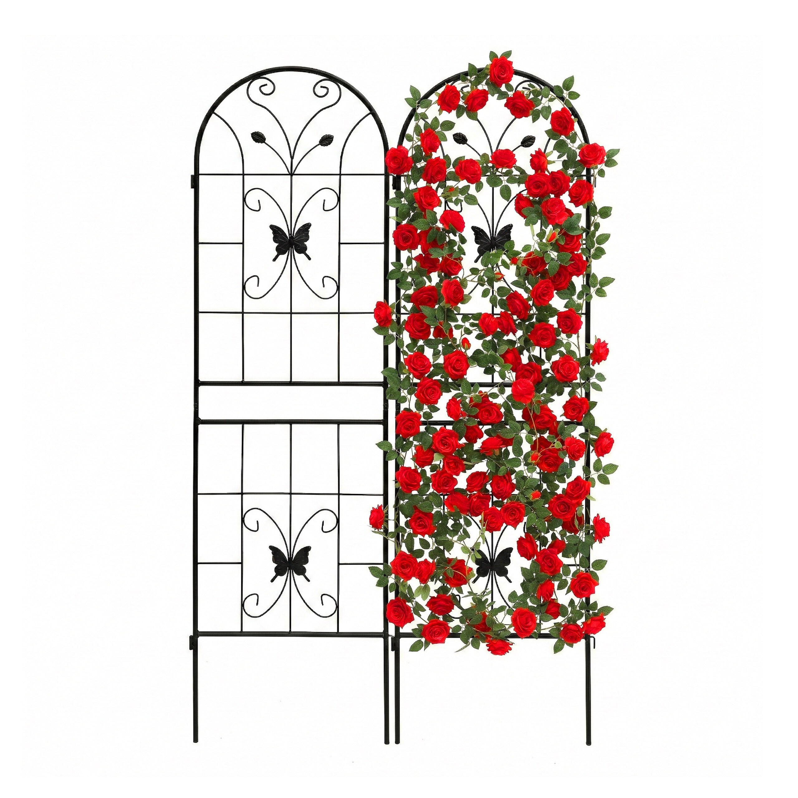 2 X "" Trellis In Black - (w)50 X (h)180 Cm