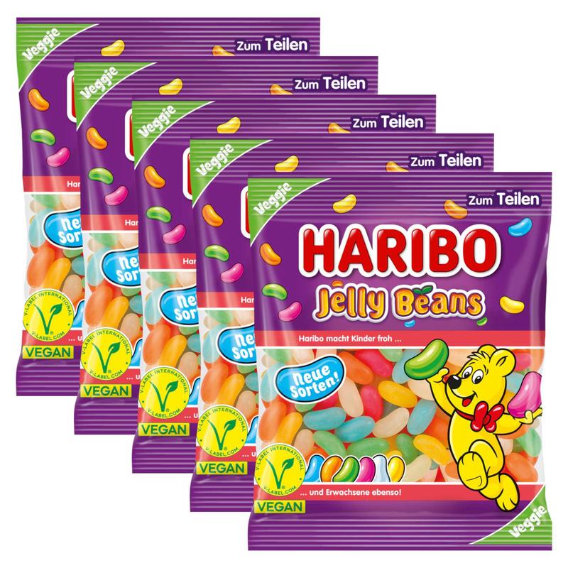 5 Packs Of Haribo Jelly Beans 160g Each (5x160g)
