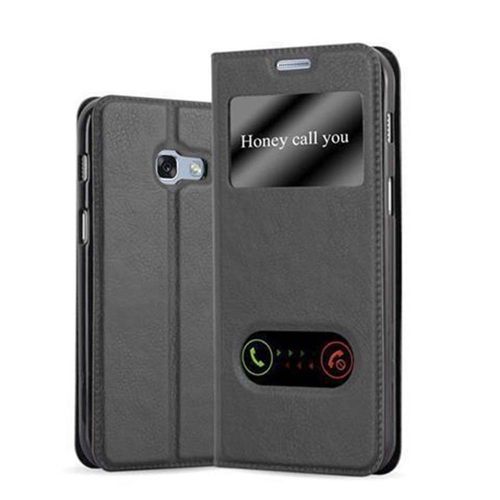 Case Compatible For Galaxy A5 2017 Protective Case With Magnetic Closure, Stand Function And 2 Viewing Windows Flip Case Cover Etui Mobile Phone Folding Case Book Bag