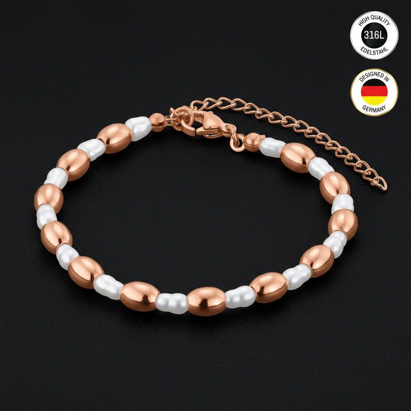 Bracelet For Women - Rose Golden Colored - With - Water Resistant