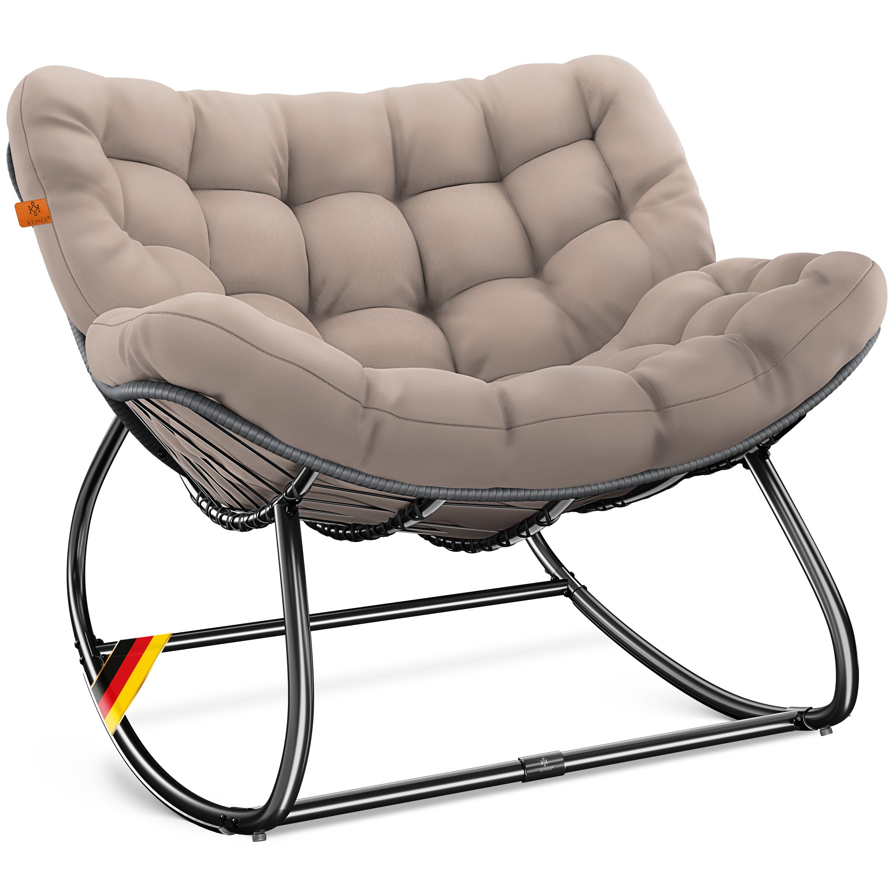 Kesser® Rocking Chair For Indoors & Outdoors Ergonomic Rocking Chair | Load Of 120kg Relaxation Chair With Slip-resistant Feet, Weather-resistant