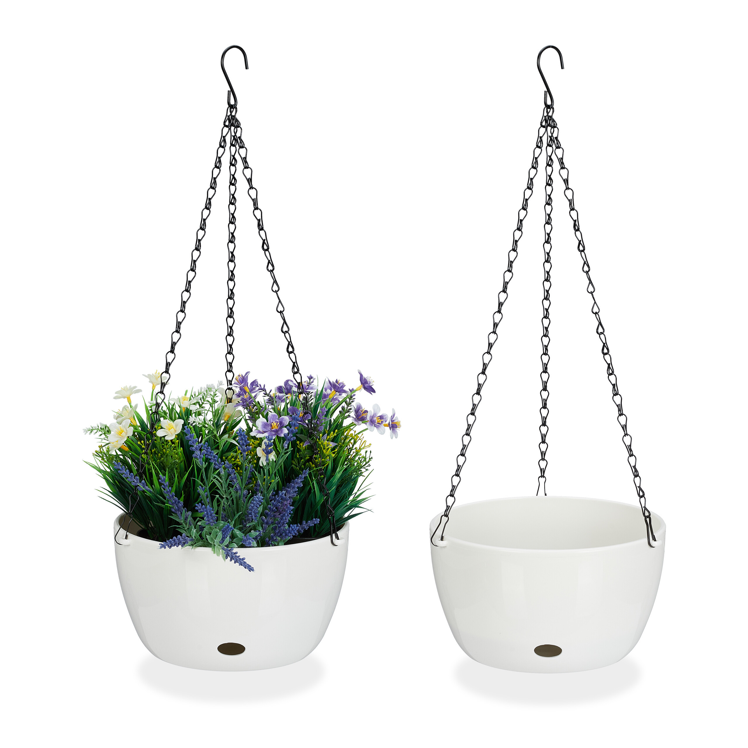 2 X White Flower Pot - (h)60 X Ø24 Cm