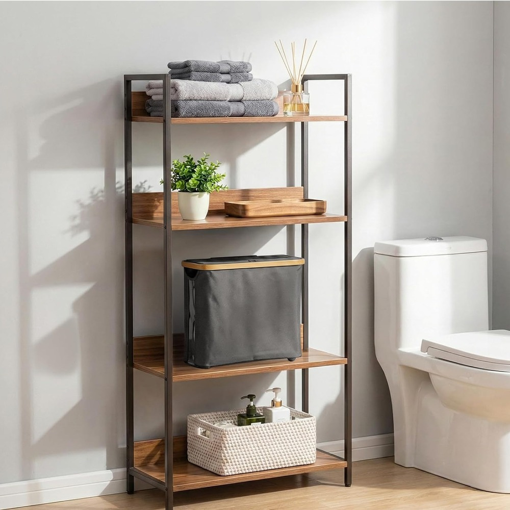 Image of Freestanding Canvas Toilet Paper Holder, Multifunctional No-drill Toilet Paper Organizer, Bathroom Storage For Roll Paper