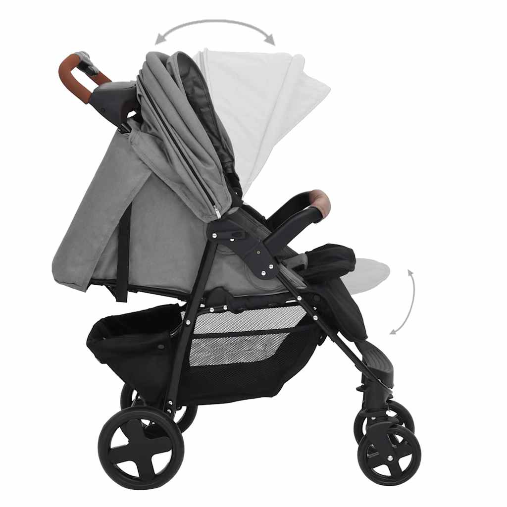 Kinderauto voor 2-in-1, Lichtgrijs, Staal - Kinderwagen, Multifunctionele Kinderwagen, Makkelijk te Gebruiken Kinderwagen, Accessoire voor Ouders, Modern Design