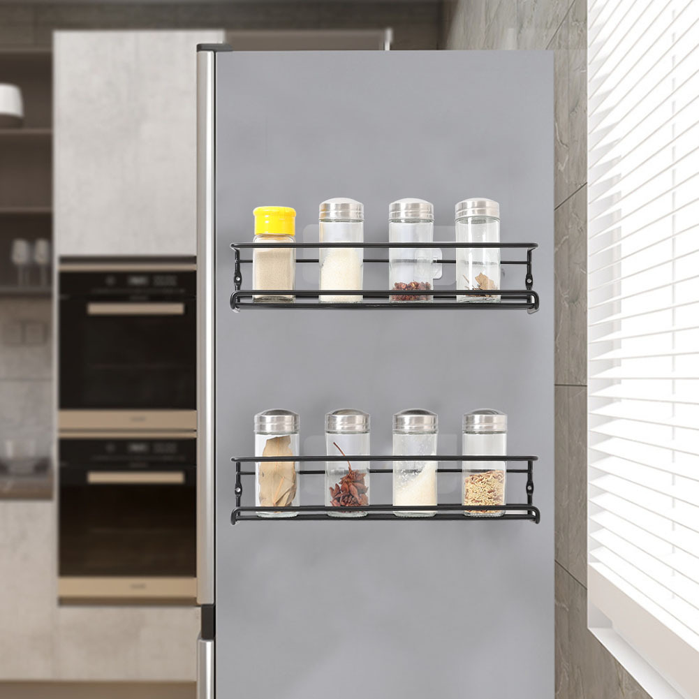 TEMU 2pcs Metal Spice Rack Set, Countertop/wall-mounted Design Requiring No Drilling. Suitable For Multiple Kitchen Including Cupboard , Saving Space