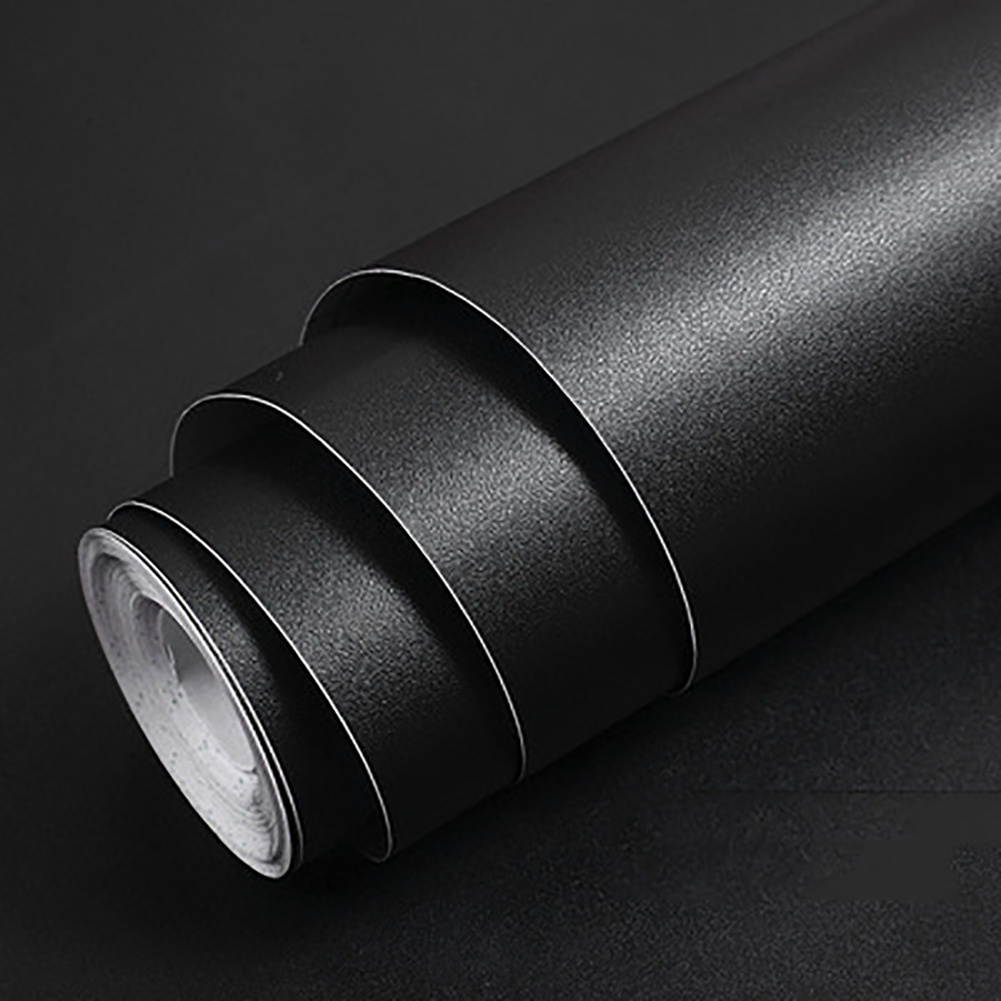TEMU 61cm X10m Black Wallpaper Self Adhesive Vinyl Film Peel And Stick Wallpaper Furniture Stickers Sticky Back Plastic Removable Diy Decorative For