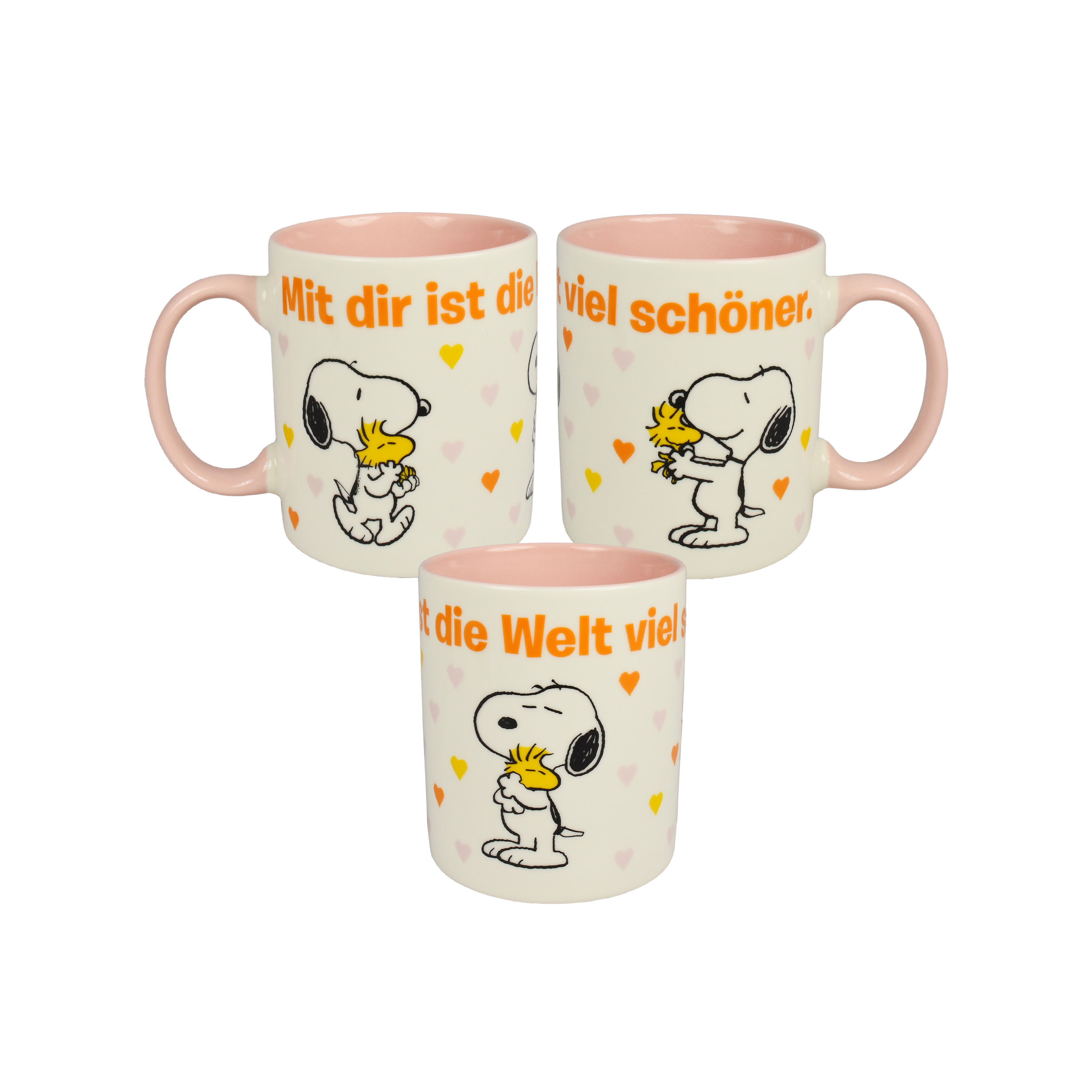 Image of The Snoopy Mug - , The World Is Mug Ceramic Cup White/pink 320 Ml