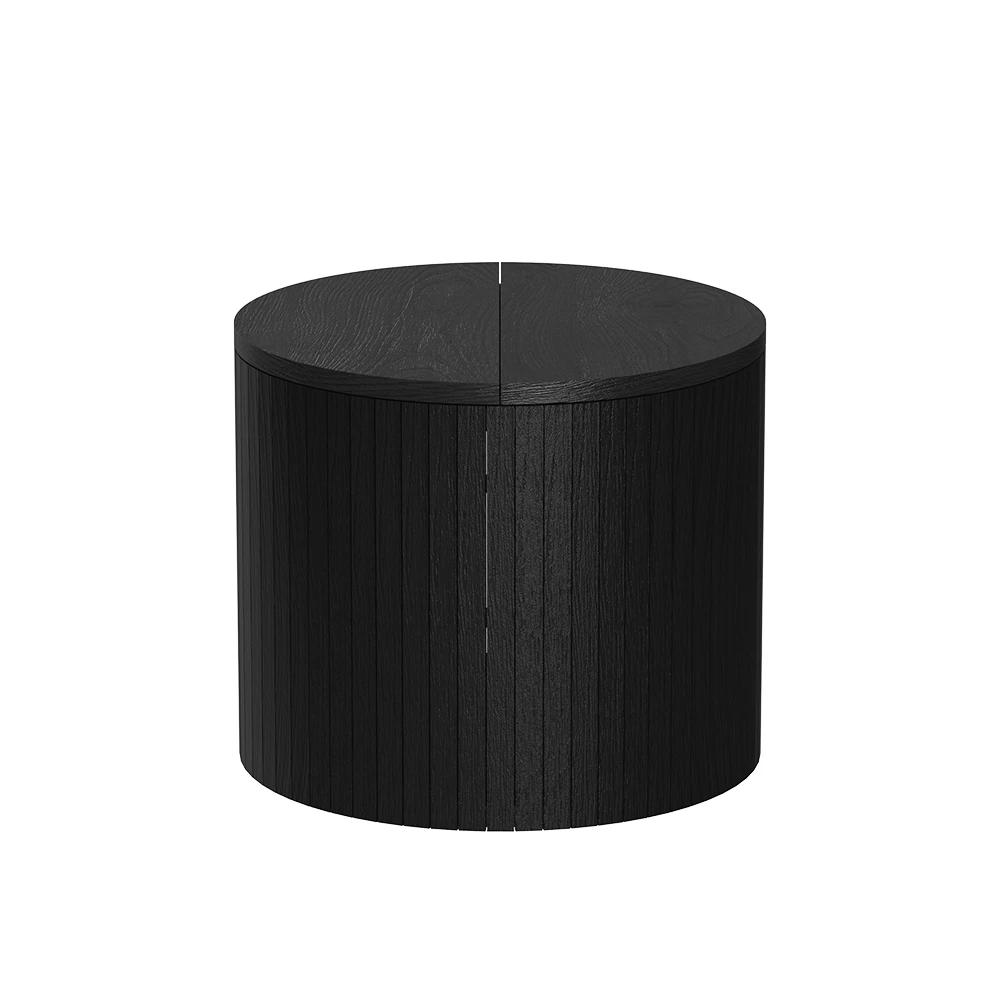 Image of Tavilo Coffee Table, Oak/black, 38 X 38 Cm, Foldable Side Table, Sofa Table, Mdf