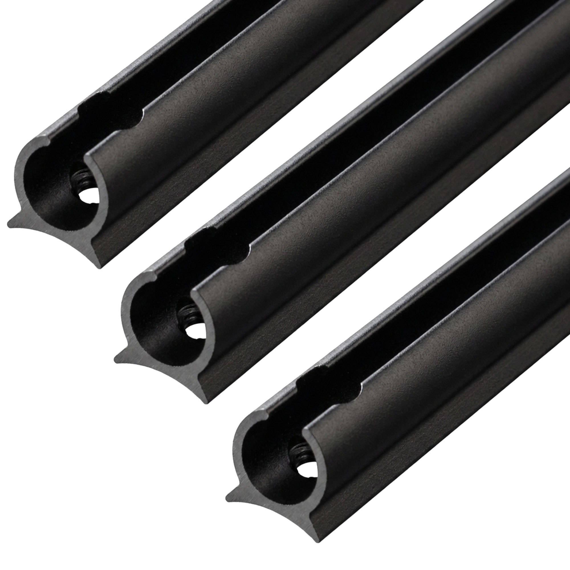 E-shop 3 STÜCK Alu Kederschiene - 1,2 Meter SCHWARZ Kederleiste Ø9mm (passend für 6-8mm Keder) Aluminium Kederprofil Befestigungsleiste für Wohnwagen