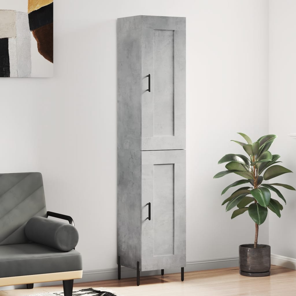 Image of Vidaxl , Sideboard With Storage, Dresser Cabinet For Living Room, Sideboard With Metal Legs, Modern, Concrete Gray Wood