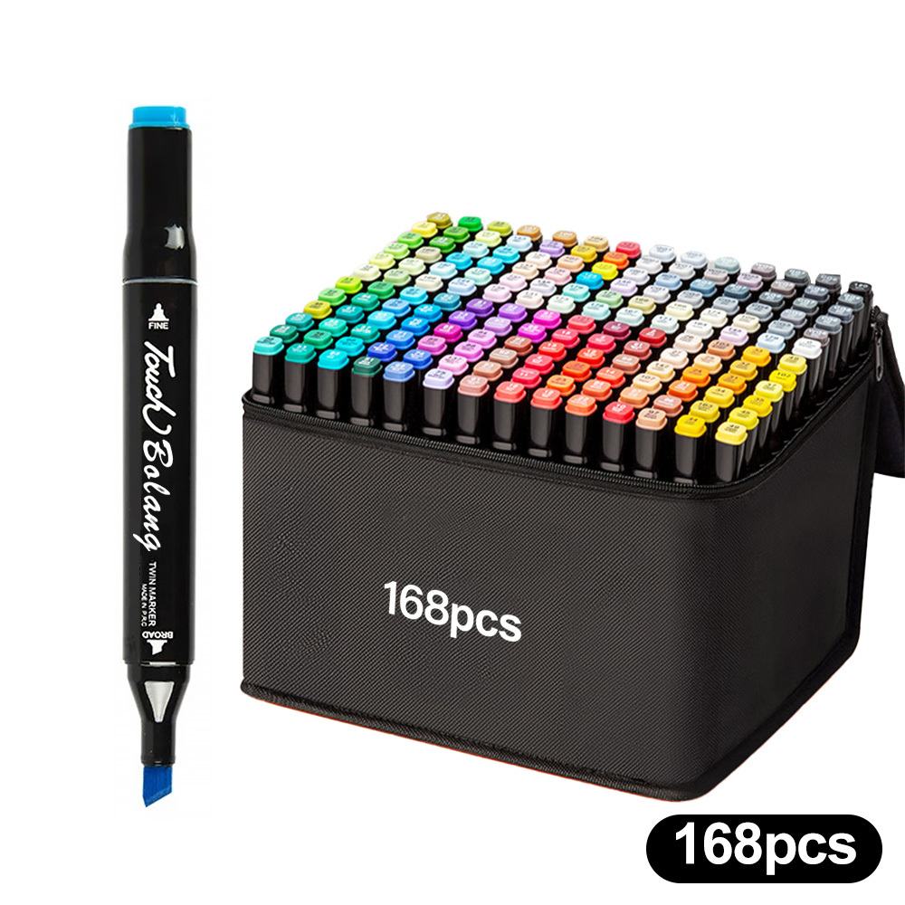 168-pack Dual Tip Art Markers, Fine & Brush Pens For Adult Colouring, Calligraphy, Sketching, Watercolour Felt Tip Pens Set With Storage Case For Artists, Students, Diy Projects