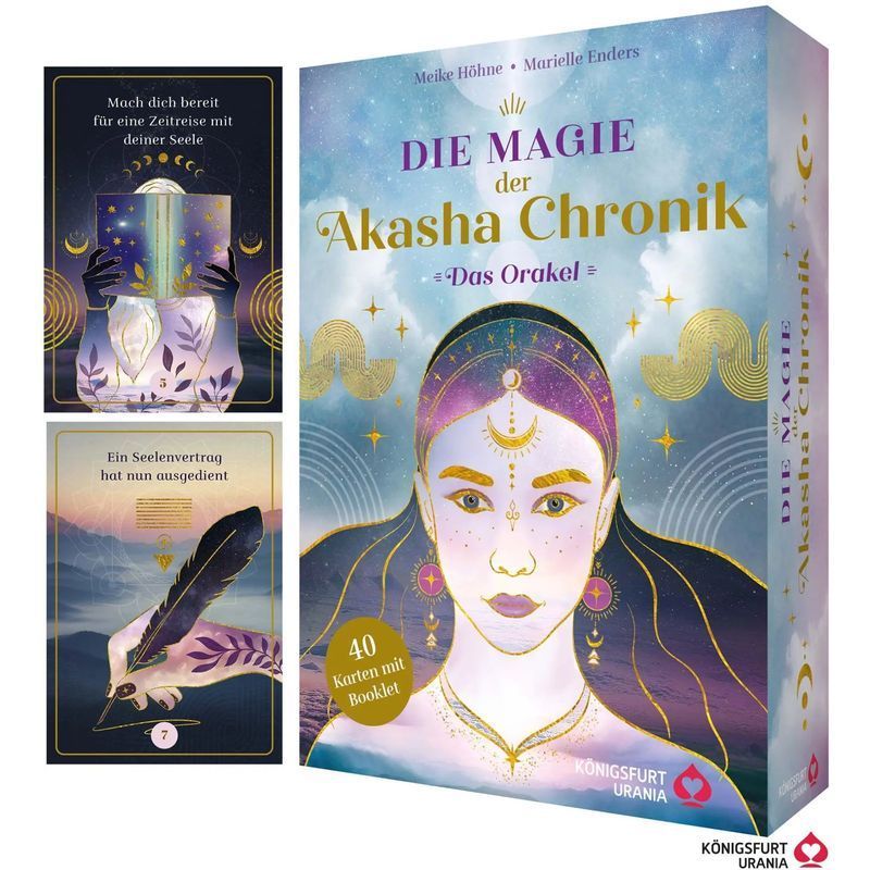 Image of The Magic Of The Akasha Chronicle The Oracle 40 Oracle Cards And 160-page Booklet - Meike Höhne (et Al.) - Paperback - 160 Pages - German - 2025 - Königsfurt Urania - Ean 9783868268225